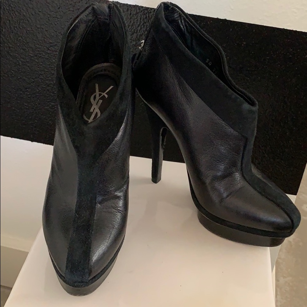 Yves Saint Laurent Black Easy Platform Booties